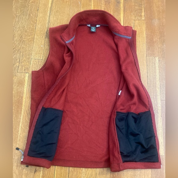 Woolrich Fleece Zip Up Maroon Vest Men’s Size Large 2 Pockets Waist Cord - Picture 4 of 9